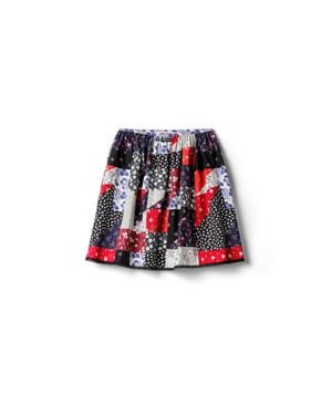 Miu Miu Patchwork Poplin Skirt - Red