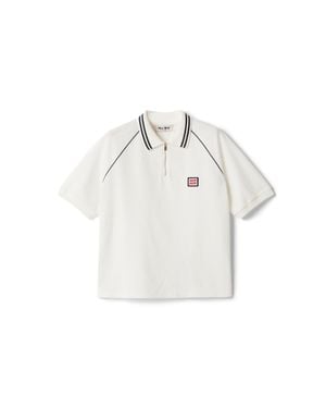 Miu Miu Cotton Piqué Polo Shirt - White