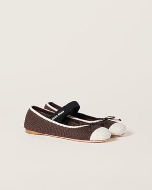 Miu Miu Crochet Knit Ballerinas - Multicolor