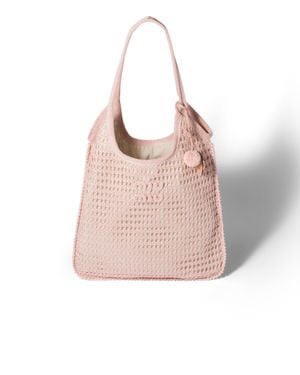 Miu Miu Ivy Raffia Crochet Bag - Pink