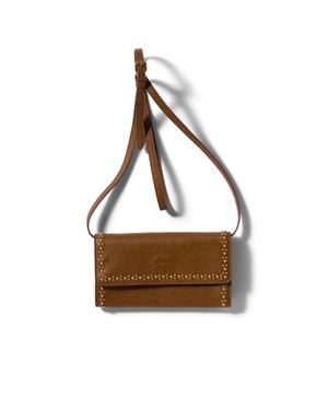 Miu Miu Leather Wallet With Shoulder Strap - Brown