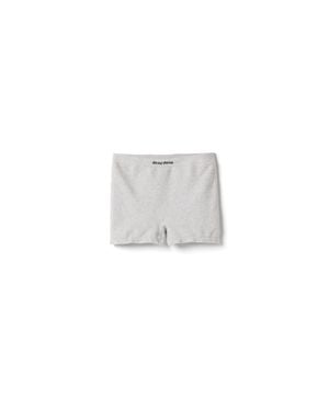 Miu Miu Seamless Mélange Knit Boxer Shorts - White
