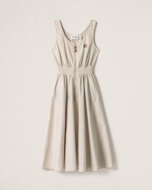 Miu Miu Panama Cotton Dress - Natural