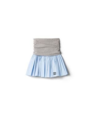 Miu Miu Jersey And Poplin Skirt - Blue