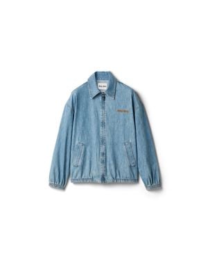 Miu Miu Chambray Blouson Jacket - Blue