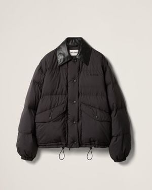 Miu Miu Technical Pongé Puffer Jacket - Black