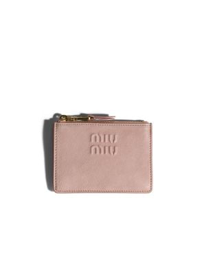 Miu Miu Nappa Leather Card Holder - Pink