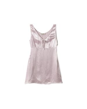 Miu Miu Washed Satin Dress - Purple