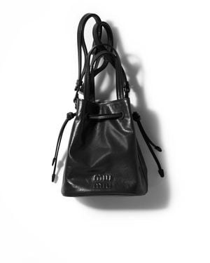 Miu Miu Shiny Leather Pouch - Black