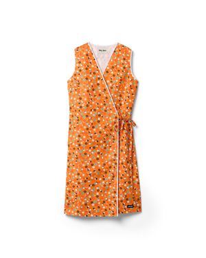 Miu Miu Poplin Wrap Dress - Orange