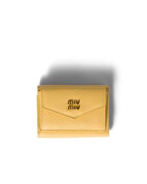 Miu Miu Small Leather Wallet - Yellow