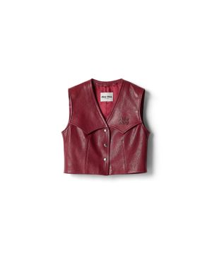 Miu Miu Leather Vest - Red