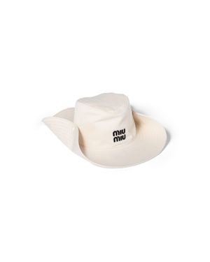 Miu Miu Drill Hat - White