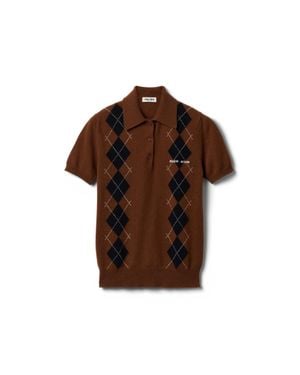 Miu Miu Cashmere Knit Polo Shirt - Brown