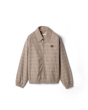 Miu Miu Prince Of Wales Checked Blouson Jacket - Brown