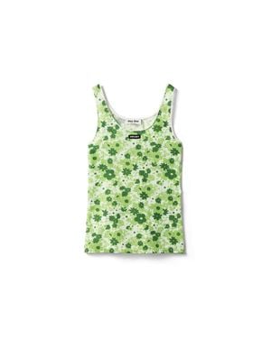 Miu Miu Stretch Fabric Tank Top - Green