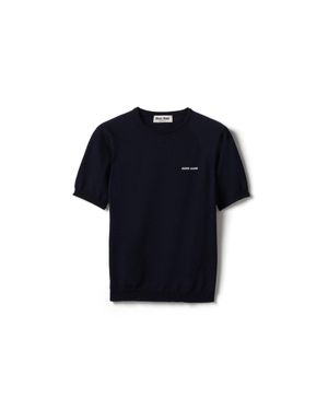 Miu Miu Wool Crew-Neck Jumper - Blue