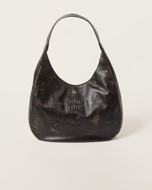 Miu Miu Nappa Leather Hobo Bag - Black
