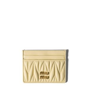 Miu Miu Matelassé Nappa Leather Card Holder - Metallic