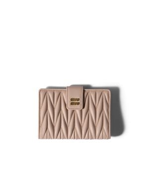 Miu Miu Matelassé Nappa Leather Wallet - Pink