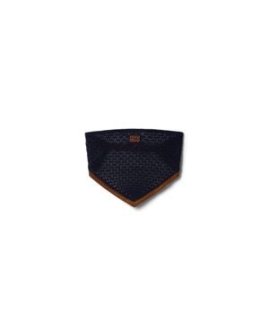 Miu Miu Cotton And Suede Bandana Top - Blue