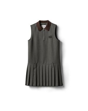 Miu Miu Pleated Cover Fabric Dress - Grey