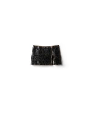 Miu Miu Leather Miniskirt - Black