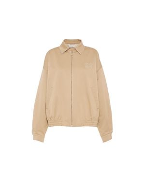 ブルゾン Miu Miu Giubbino Miu Miu Logo Oversized Track Jacket in Black | Lyst
