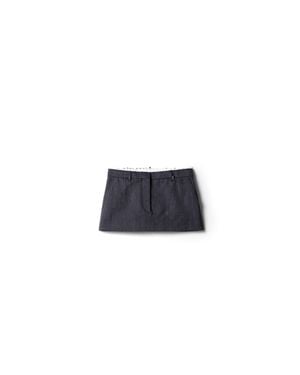 Miu Miu Twill Miniskirt - Blue