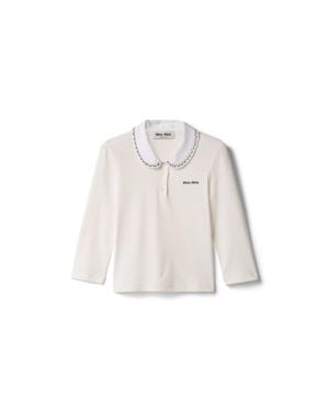 Miu Miu Ribbed Knit Top - White