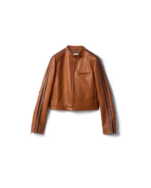 Miu Miu Nappa Leather Jacket - Brown