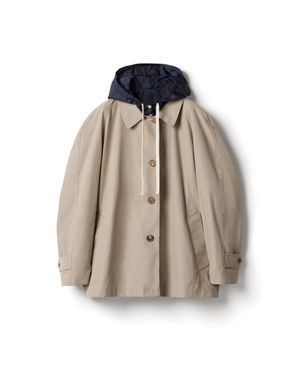 Miu Miu Panama Cotton And Technical Pongé Blouson Jacket - Natural