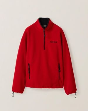 Miu Miu Fleece Sweatshirt - Red