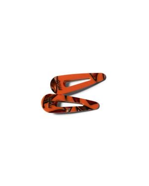 Miu Miu Hair Clips With Logo - Orange