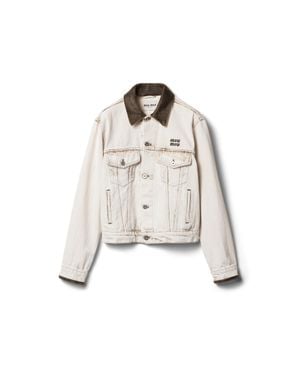 Miu Miu Denim Blouson Jacket - White