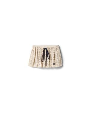 Miu Miu Cotton Miniskirt - White