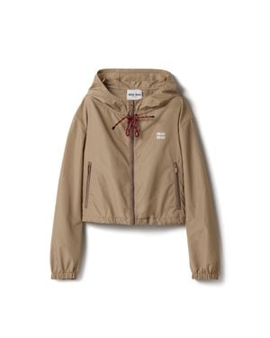 Miu Miu Technical Fabric Blouson Jacket - Natural