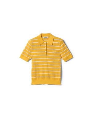 Miu Miu Cotton Knit Polo Shirt - Yellow