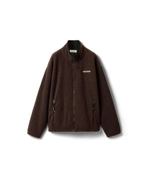 Miu Miu Fleece Zipper Jacket - Brown