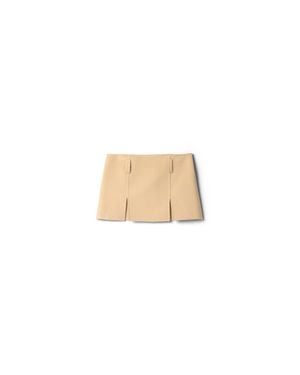 Miu Miu Double Cashmere And Wool Miniskirt - Natural