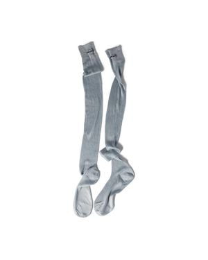 Miu Miu Silk Ribbed Socks - Blue