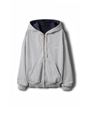 Miu Miu Jersey And Technical Pongé Blouson Jacket - Gray