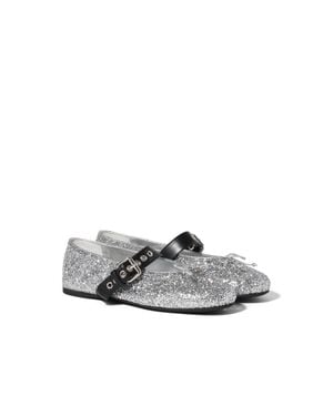 Miu Miu Glitter Ballerinas - Gray