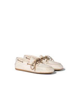 Miu Miu Canvas Deck Shoes - Natural