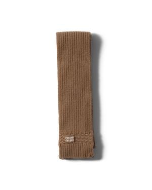 Miu Miu Wool And Cashmere Scarf - Brown