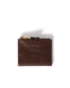 Miu Miu Small Nappa Leather Wallet - Brown