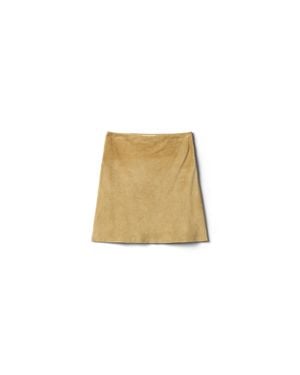 Miu Miu Waxed Suede Leather Skirt - Natural