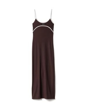 Miu Miu Stretch Jersey Midi-Dress - Brown