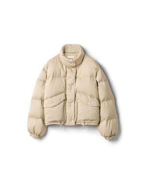 Miu Miu Technical Pongé Down Jacket - Natural