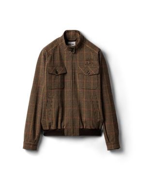 Miu Miu Houndstooth Check Blouson Jacket - Brown
